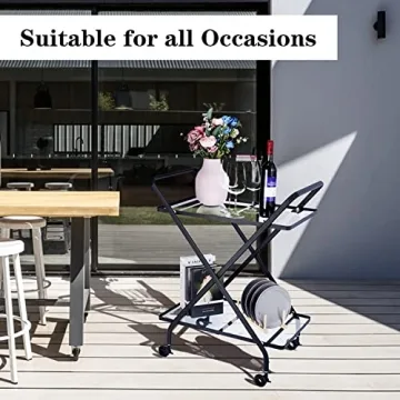 Stylish Jubao Bar Cart with Glass Shelves for Home Use