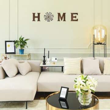 Mkono Rustic Home Sign with Metal Windmill Decoration