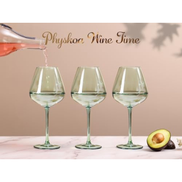 Elegant Physkoa Sage Green Wine Glasses Set of 6
