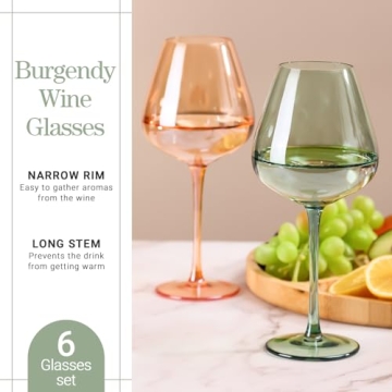 Elegant Physkoa Sage Green Wine Glasses Set of 6