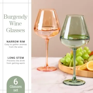 Elegant Physkoa Sage Green Wine Glasses Set of 6