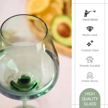 Elegant Physkoa Sage Green Wine Glasses Set of 6