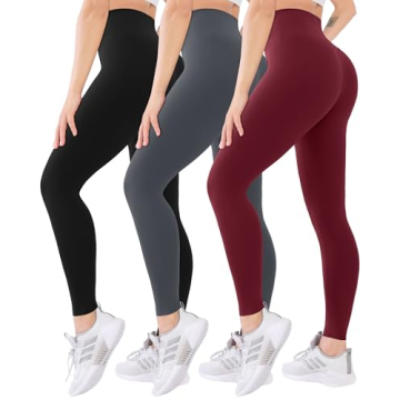 Blisset 3 Pack High Waisted Leggings for Women-Soft Athletic Tummy Control Pants for Running Yoga Wo...