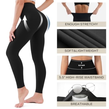 Blisset 3 Pack High Waisted Leggings - Soft Tummy Control