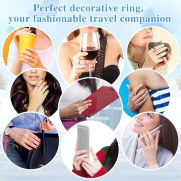 LIQALU Crochet Rings for Finger Crocheting Adjustable Crochet Tension Ring for Finger Crochet Finger Guard Ring Knitting Yarn Tension Ring for Women (9)