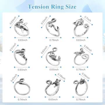 LIQALU Crochet Rings for Finger Crocheting Adjustable Crochet Tension Ring for Finger Crochet Finger Guard Ring Knitting Yarn Tension Ring for Women (9)