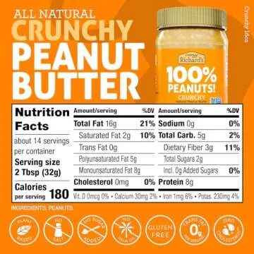Crazy Richard's 100% All-Natural Vegan Creamy & Crunchy Peanuty Butter with No Added Sugar and Non-GMO Variety Pack (16 Ounce, Pack of 2)