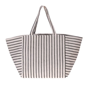 BLOC Bags Beach Bag Canvas Tote, Striped Beach Bag, Swim Pool Bag, Boat Bag, and Tote Bags for Women...