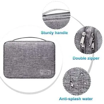 Electronic Organizer Travel Case, CILLA Charger Organizer Cable Organizer Bag Cord Organizer Double Layers Electronics Travel Organizer for Chargers, Cords, Power Bank, Adapter, Mouse, Tablet, Phone