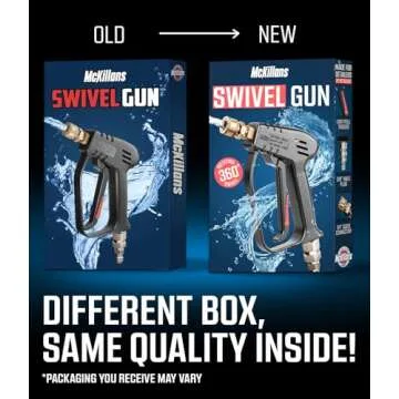 McKillans® Short Pressure Washer Gun with Swivel - High Pressure Water Handle with 3/8" Male Plug and 1/4” Quick Connector Coupler - Power Washer Gun Compatible with Foam Cannon - Car Wash Foam Gun