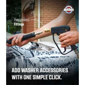 McKillans® Short Pressure Washer Gun with Swivel - High Pressure Water Handle with 3/8" Male Plug and 1/4” Quick Connector Coupler - Power Washer Gun Compatible with Foam Cannon - Car Wash Foam Gun
