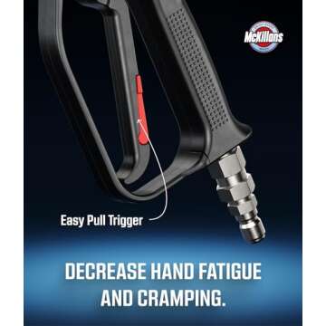 McKillans® Short Pressure Washer Gun with Swivel - High Pressure Water Handle with 3/8" Male Plug and 1/4” Quick Connector Coupler - Power Washer Gun Compatible with Foam Cannon - Car Wash Foam Gun