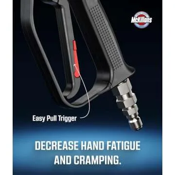 McKillans® Short Pressure Washer Gun with Swivel - High Pressure Water Handle with 3/8" Male Plug and 1/4” Quick Connector Coupler - Power Washer Gun Compatible with Foam Cannon - Car Wash Foam Gun