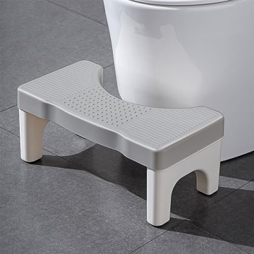 Toilet Stool Poop Stool for Adults and Children, 7" Portable Plastic Toilet Stool for Squatting Post...