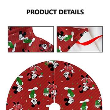 Mickey and Minnie Christmas Tree Skirt - Festive 36 Inch Decor