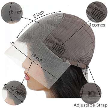 Ibntohat 13x6 HD Deep Wave Lace Front Wigs Human Hair Wig for Women 180% Density Glueless Frontal Curly Human Hair Wigs Pre-Plucked With Baby Hair Natural Color (20 Inch)