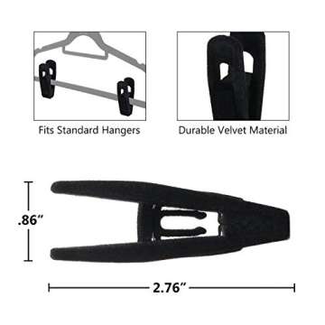 Closet Accessories, Velvet Hanger Clips, 20 Pack Hanger Clips for Velvet Hangers, Durable Material V...