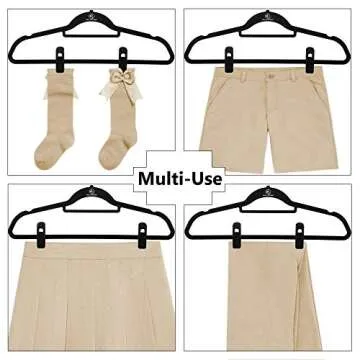 Closet Accessories, Velvet Hanger Clips, 20 Pack Hanger Clips for Velvet Hangers, Durable Material Velvet Pant Hangers, Clips for Hangers for Baby Clothes, Baby Hanger Clips, Skirt Hangers