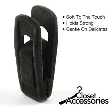 Closet Accessories, Velvet Hanger Clips, 20 Pack Hanger Clips for Velvet Hangers, Durable Material Velvet Pant Hangers, Clips for Hangers for Baby Clothes, Baby Hanger Clips, Skirt Hangers