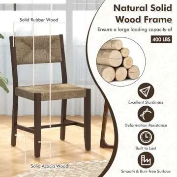 GOFLAME Wooden Dining Chairs Set for Stylish Comfort
