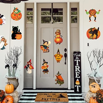K1tpde 12PCS Vintage Halloween Cutouts for Festive Decor