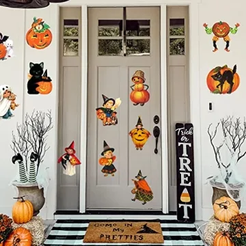 K1tpde 12PCS Vintage Halloween Cutouts for Festive Decor