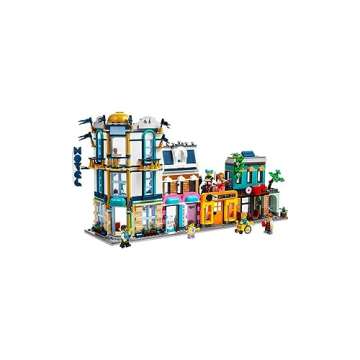 LEGO Creator Main Street 31141 Building Toy Set, 3 in 1 Features a Toy City Art Deco Building, Market Street Hotel, Café Music Store and 6 Minifigures, Endless Play Possibilities for Boys and Girls