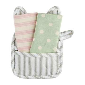 Mud Pie Bunny Pot Holder & Towel Set for Easter Gifts