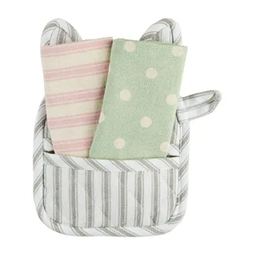 Mud Pie Bunny Pot Holder & Towel Set for Easter Gifts