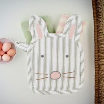 Mud Pie Bunny Pot Holder & Towel Set for Easter Gifts