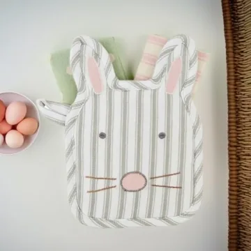 Mud Pie Bunny Pot Holder & Towel Set for Easter Gifts