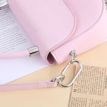 Lusofie 8Pcs O Ring Clip Gold Carabiner Clip Oval Snap Clip, Alloy Spring Key Ring Clips Purse Strap Extender Clip for Keychain Keys Bags Purses(1.93"×0.94", Silver)