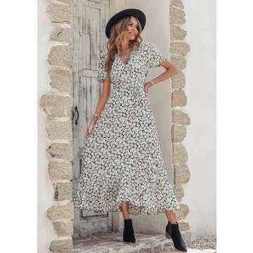 PRETTYGARDEN Women's Boho Floral Summer Maxi Dress
