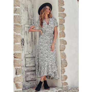 PRETTYGARDEN Women's Boho Floral Summer Maxi Dress