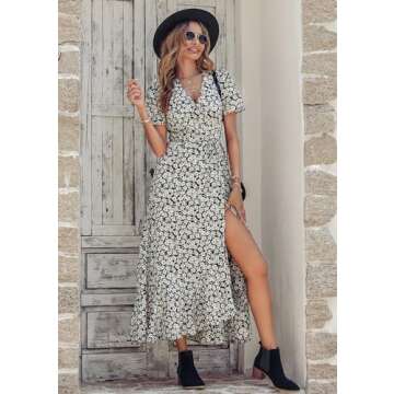 PRETTYGARDEN Women's Boho Floral Summer Maxi Dress