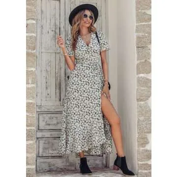 PRETTYGARDEN Women's Boho Floral Summer Maxi Dress