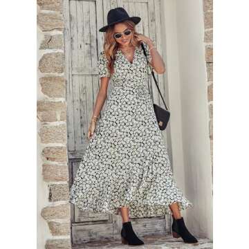 PRETTYGARDEN Women's Boho Floral Summer Maxi Dress