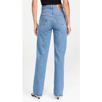 Levi's Women's Ribcage Full Length Jeans, Dance Around, Blue, 27W x 32L