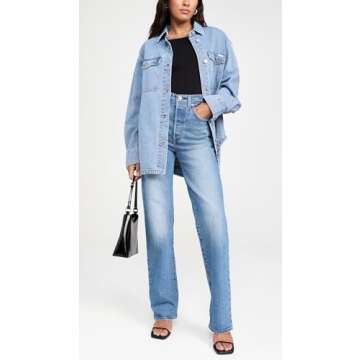 Levi's Women's Ribcage Full Length Jeans, Dance Around, Blue, 27W x 32L