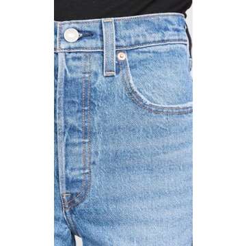 Levi's Women's Ribcage Full Length Jeans, Dance Around, Blue, 27W x 32L