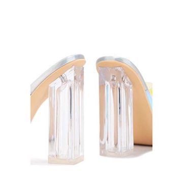 Cape Robbin Clear Chunky Block High Heels Women Size 8