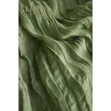 Ling's Moment 10Ft x 35" Wide Moss Green Gauze Semi-Sheer Table Runner Cheesecloth Tablecloth for Wedding Party Bridal Shower Boho Table Decor…