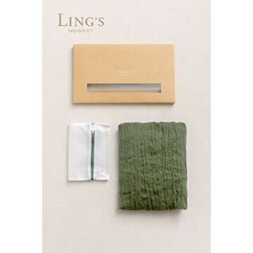 Ling's Moment 10Ft x 35" Wide Moss Green Gauze Semi-Sheer Table Runner Cheesecloth Tablecloth for Wedding Party Bridal Shower Boho Table Decor…