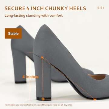 Elegant IDIFU Women's Chunky High Heels - Perfect for Any Occasion