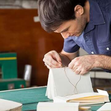 34 PCS Book Binding Kit,Book Making Kit,Book Binding Kit for Beginners with Waxed Linen Thread for Book Bind,Awl for Book Bind,Well Suited for Cutting,Sewing and Stitching for Leather Making.