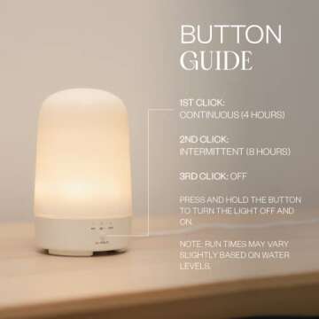 Vitruvi Glow Diffuser, Ultrasonic Essential Oil Diffuser | Oil Diffuser Essential Oils, Aromatherapy Diffuser | Diffusers for Home, Kids Room Diffuser, Room Decor (100 ml) White