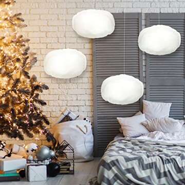 Tatuo Artificial Ceiling Clouds Decor Imitation 3D Hanging Clouds from Ceiling Fake Nubes para Decorar Cuarto Wedding Ornament Room Decor Art Stage DIY Party(9.8 x 7.8 x 7.8 Inches,4 Pieces)