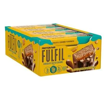 FULFIL Protein Snack Bars, Chocolate Salted Caramel, 15g Protein, Pantry Staples, 12 Count