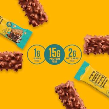 FULFIL Protein Snack Bars, Chocolate Salted Caramel, 15g Protein, Pantry Staples, 12 Count