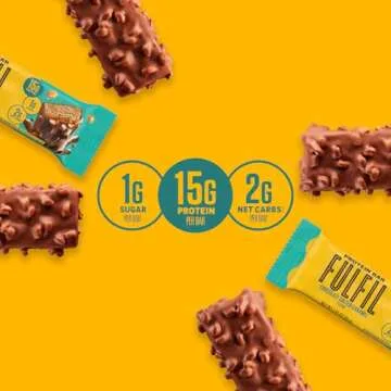 FULFIL Protein Snack Bars, Chocolate Salted Caramel, 15g Protein, Pantry Staples, 12 Count